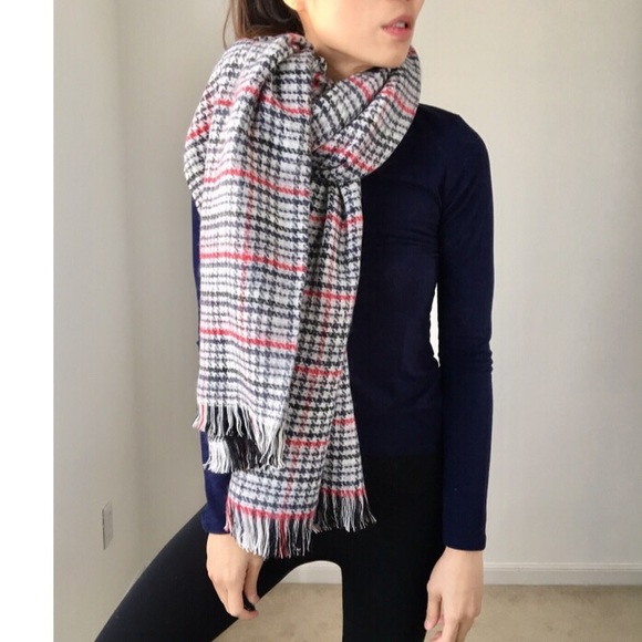 CASHMERE LIKE SOFT PLAID TARTAN  DOUBLE SIDED BLANKET SCARF OVERSIZES WIDE SHAWL - Picture 1 of 2